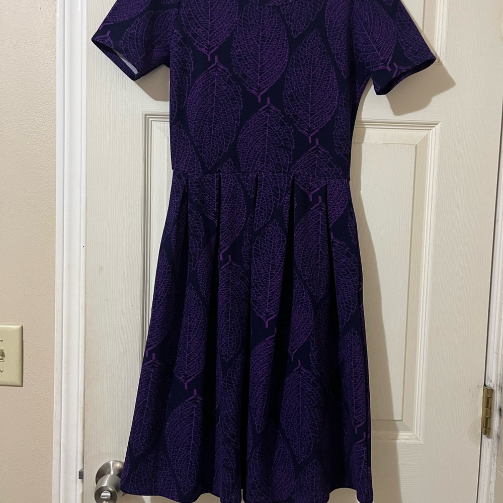 LuLaRoe Purple Leaf Midi Dress